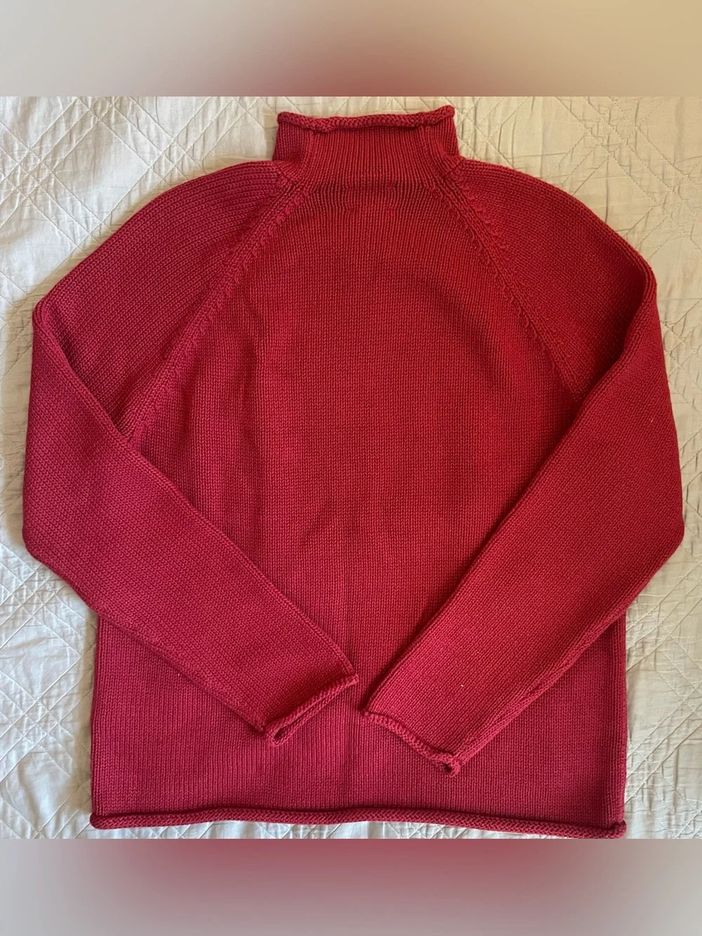 J. CREW 1988 RollneckT™ sweater in cotton in Burnt Red Size M $98 BW186